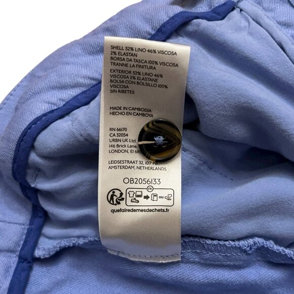 Maeve Anthropologie Shorts Womens 8 Linen Blend High Waist Cuffed Hem Purple - Picture 6 of 6